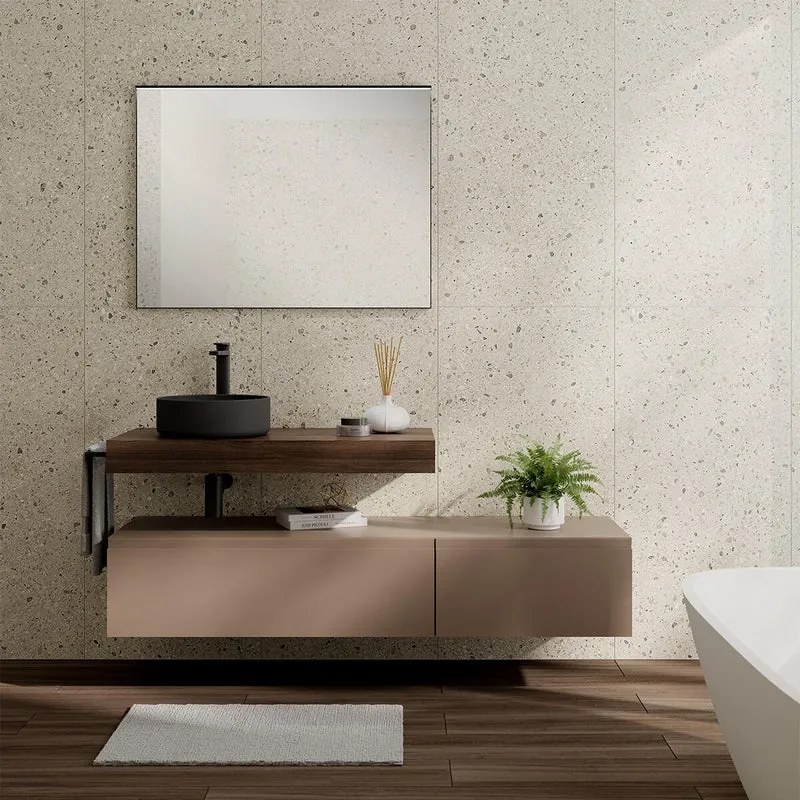 Specchio con illuminazione integrata bagno rettangolare Lumea L 60 x H 75 x P 4 cm nero