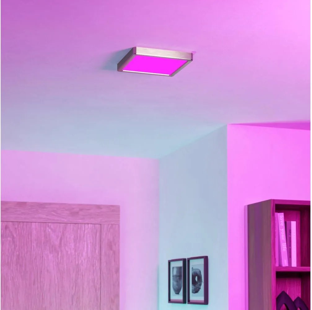 Eglo 901383-LED RGBW dimmerabile plafoniera da bagno FUEVA-Z LED/10,5W/230V 22x22cm IP44 cromo