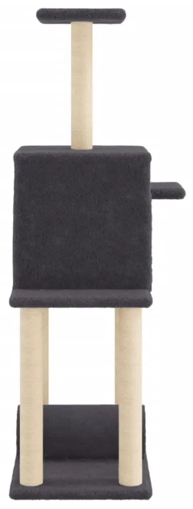 Albero per gatti con tiragraffi in sisal grigio scuro 122 cm