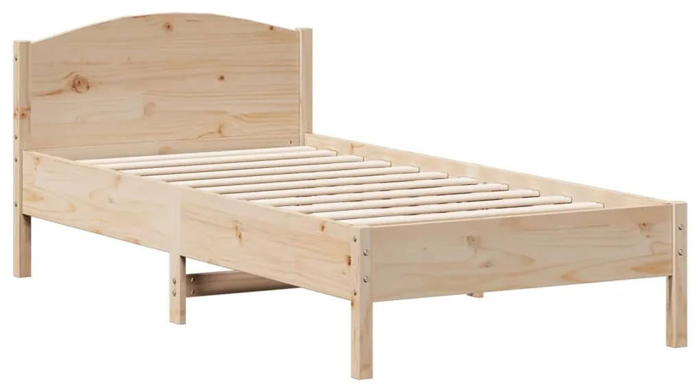 Giroletto con testiera 90x190 cm in legno massello di pino