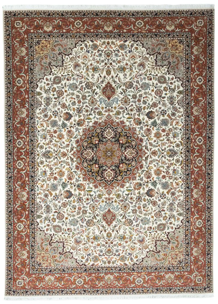 Tabriz Tappeto persiano 350 x 250 Beige (Iran) Annodato A Mano