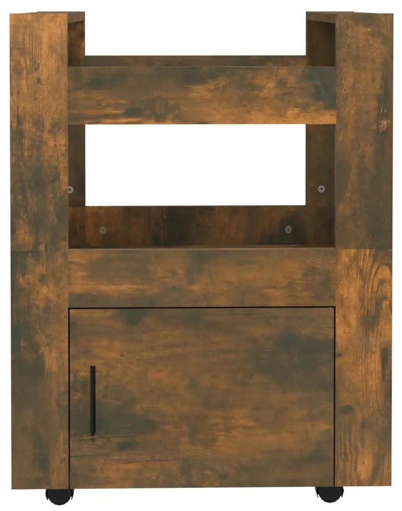Carrello da cucina rovere fumo 60x45x80 cm legno multistrato