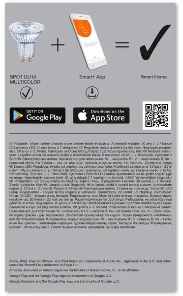 SET 3x LED RGBW Lampadina dimmerabile SMART+ GU10/4,9W/230V 2700K-6500K - Ledvance