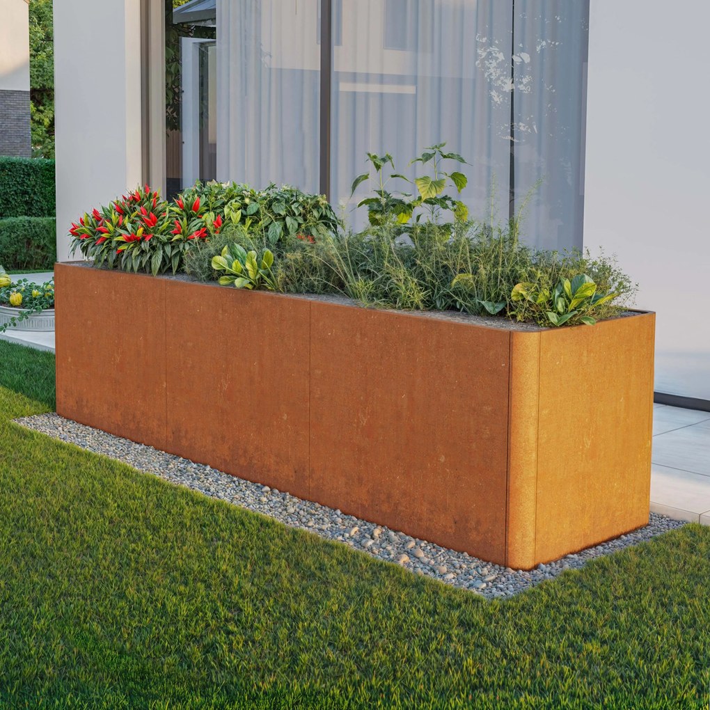 PRIMEYARD 300 x 80 x 80 cm Orto rialzato, acciaio corten, look ruggine - (GFPV01093)