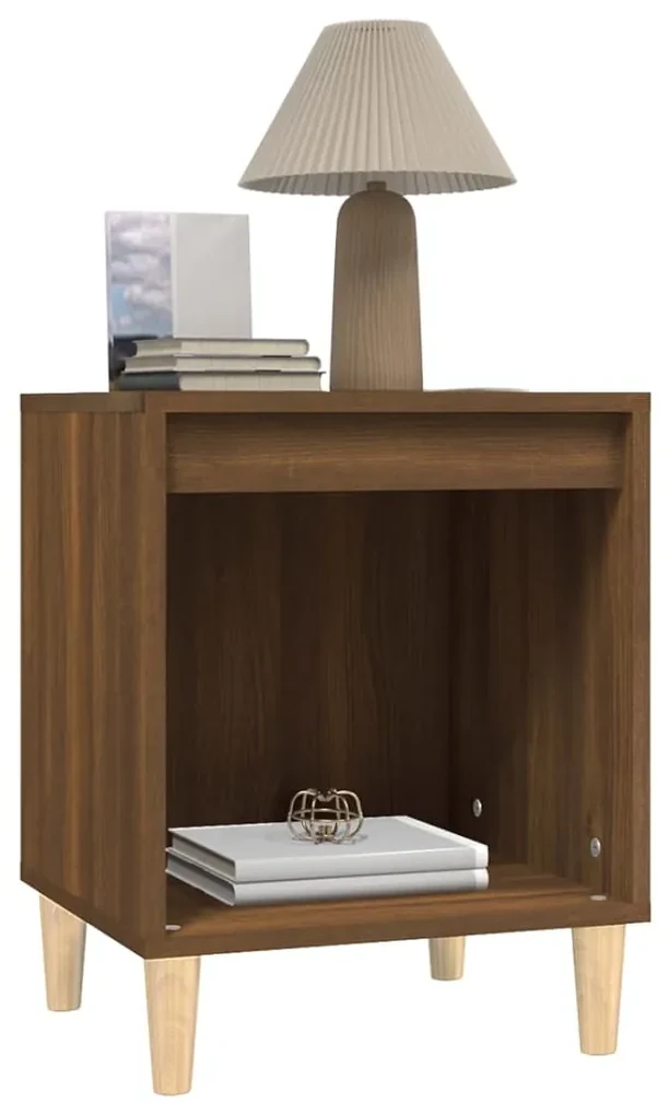Comodino rovere marrone 40x35x50 cm