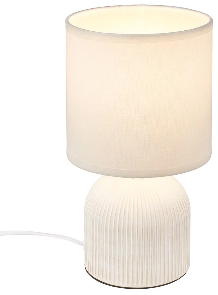 Lampada Da Tavolo Contemporanea Ino Ceramica Bianco 1 Luce E14