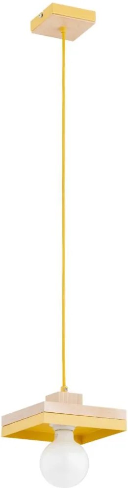 Lampadario a sospensione con cavo MIKO 1xE27/15W/230V giallo/beige