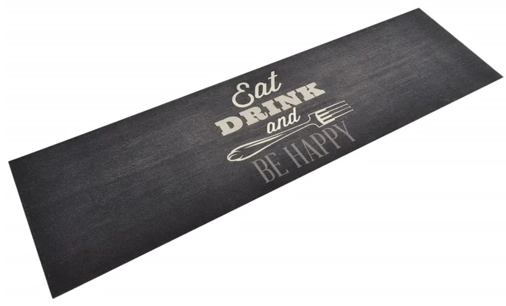 Tappeto Da Cucina Lavabile Nero Cucina 45x150 Cm Velluto /
