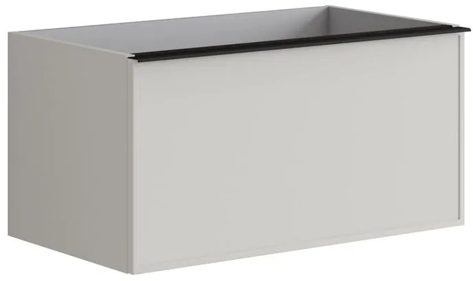 Mobile da bagno sotto lavabo L 80 x H 40 x P 45.5 cm grigio, 2 cassetti Pixel frame