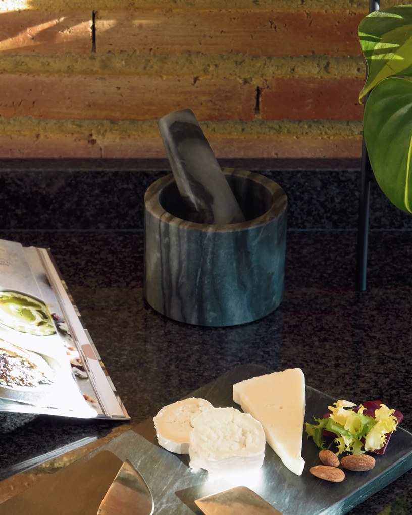 Kave Home - Set posate Bluma per formaggi in marmo verde