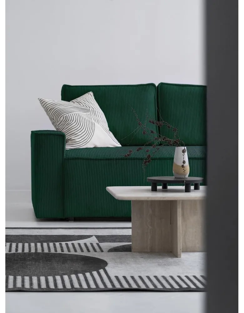 Divano letto angolare in velluto a coste verde scuro Brave Dave - Miuform