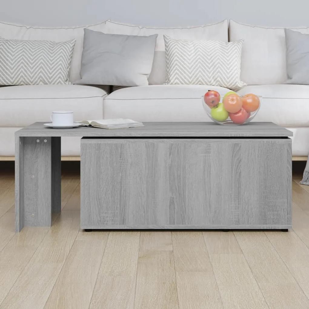 Tavolino da salotto grigio sonoma 150x50x35cm legno multistrato