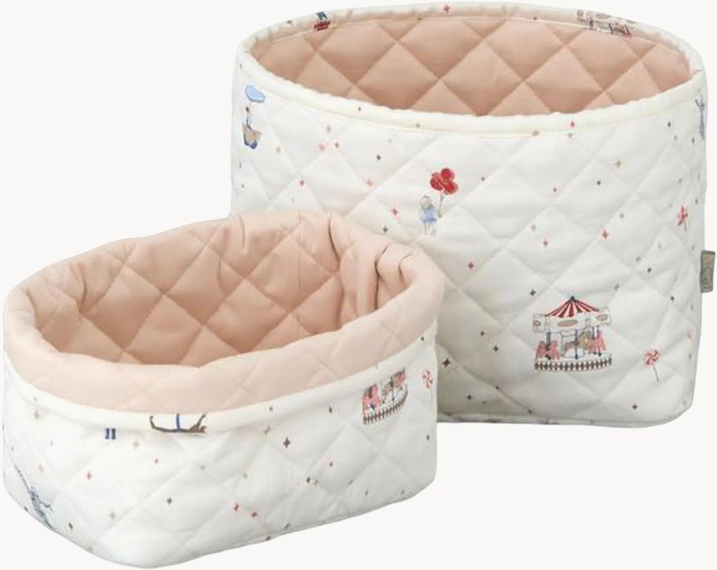 Set di 2 cestini in cotone organico Carousel