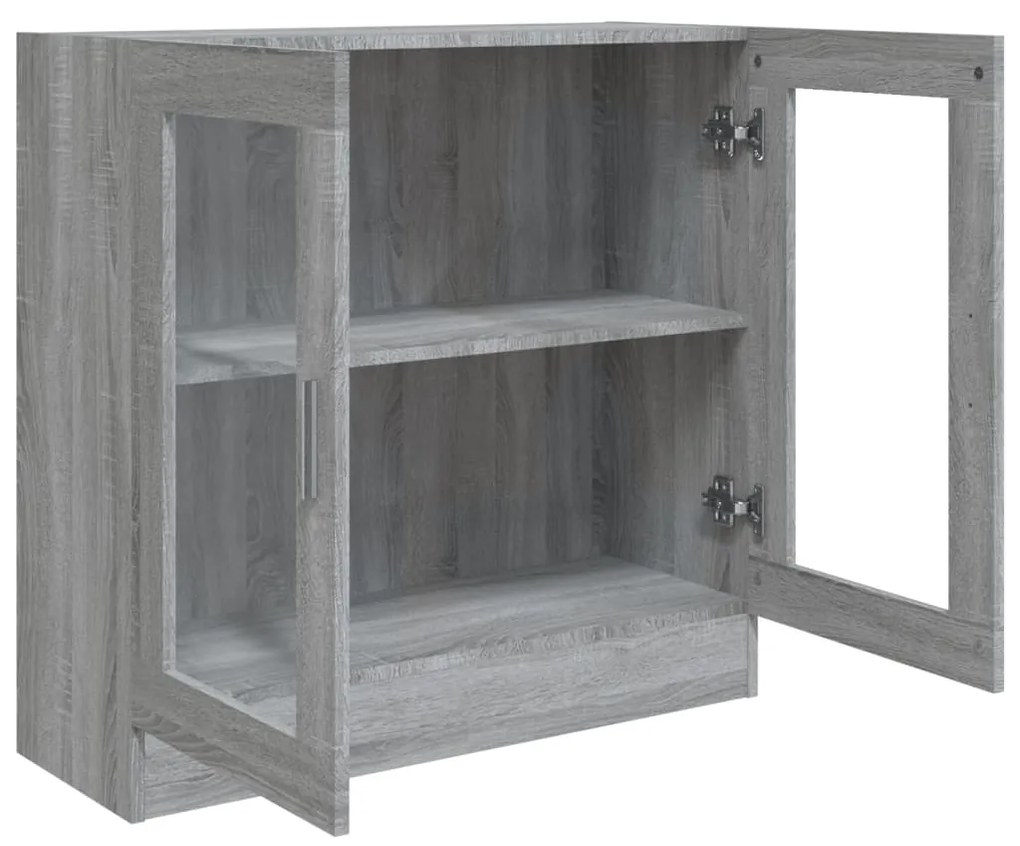 Mobile vetrina grigio sonoma 82,5x30,5x80 cm legno multistrato