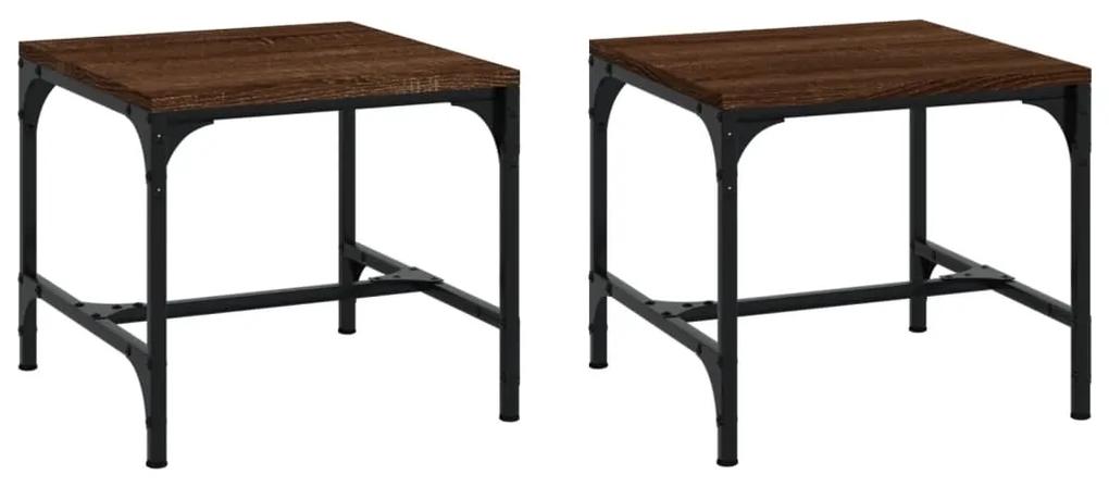 Tavolini 2pz Nerorovere marrone 40x40x35cm in Legno Multistrato