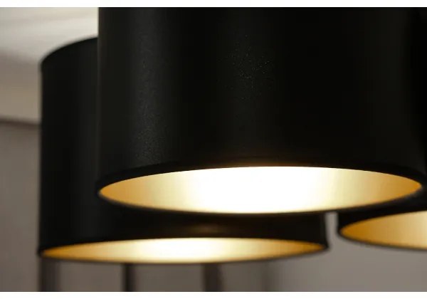Duolla - Lampadario a plafone ROLLER TRIO SHINY 3xE27/15W/230V nero/oro