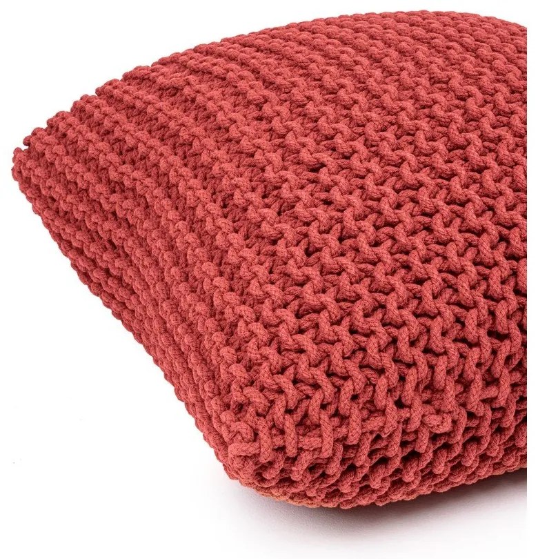 Poggiapiedi rosso con rivestimento in lavorato a maglia Knit – Bonami Essentials