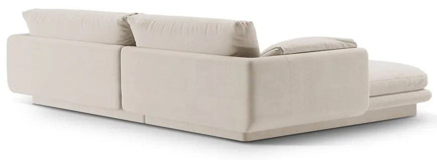 Divano angolare bianco (con penisola a destra/con chaise lounge) con rivestimento in velluto Torino – Micadoni