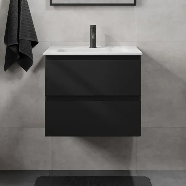 Mobile da bagno con lavabo CONOR 61 cm nero/bianco