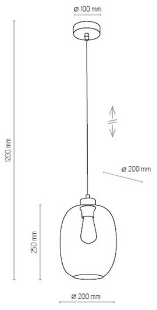 Euluna Lampada a sospensione Elio, 1 luce, trasparente