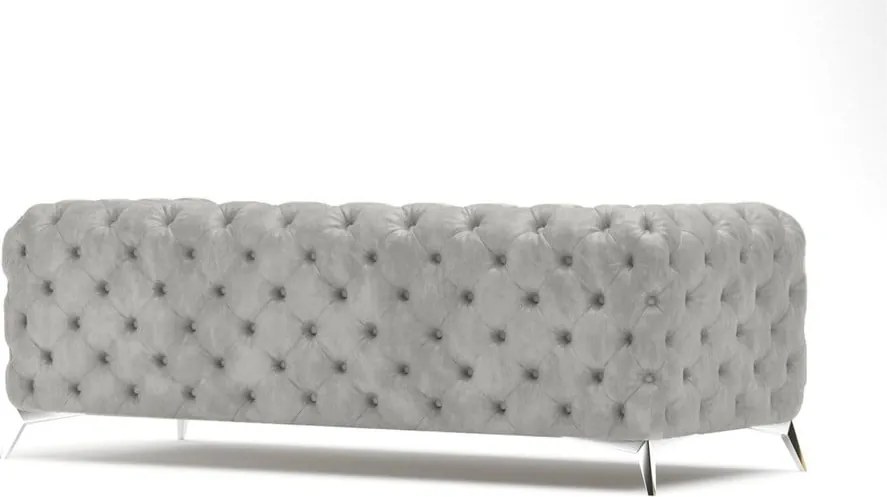 Divano grigio chiaro con rivestimento in velluto 225 cm Chelsea – Ropez