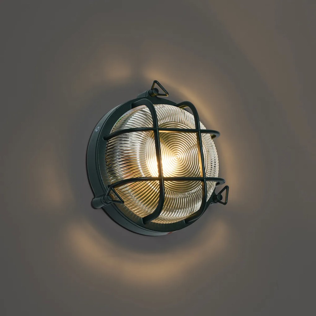 Lampada da parete e da soffitto per esterni verde scuro rotonda IP44 - Noutica