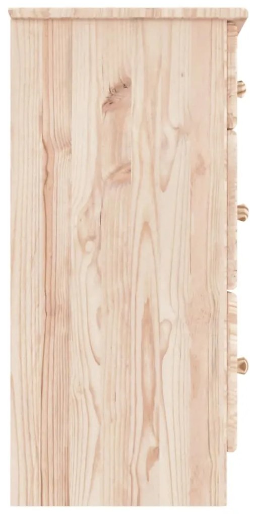 Cassettiera alta 112x35x73 cm in legno massello di pino
