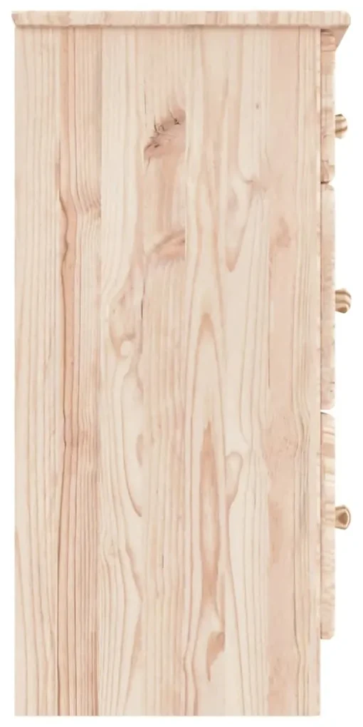 Cassettiera alta 112x35x73 cm in legno massello di pino