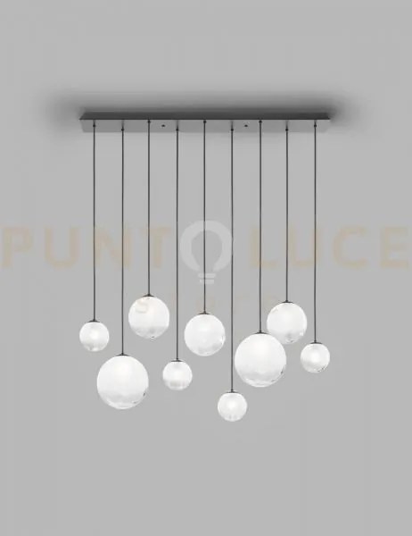 Puppet sospensione l9 bianco sfumato nero opaco 9 luci attacco  g9
