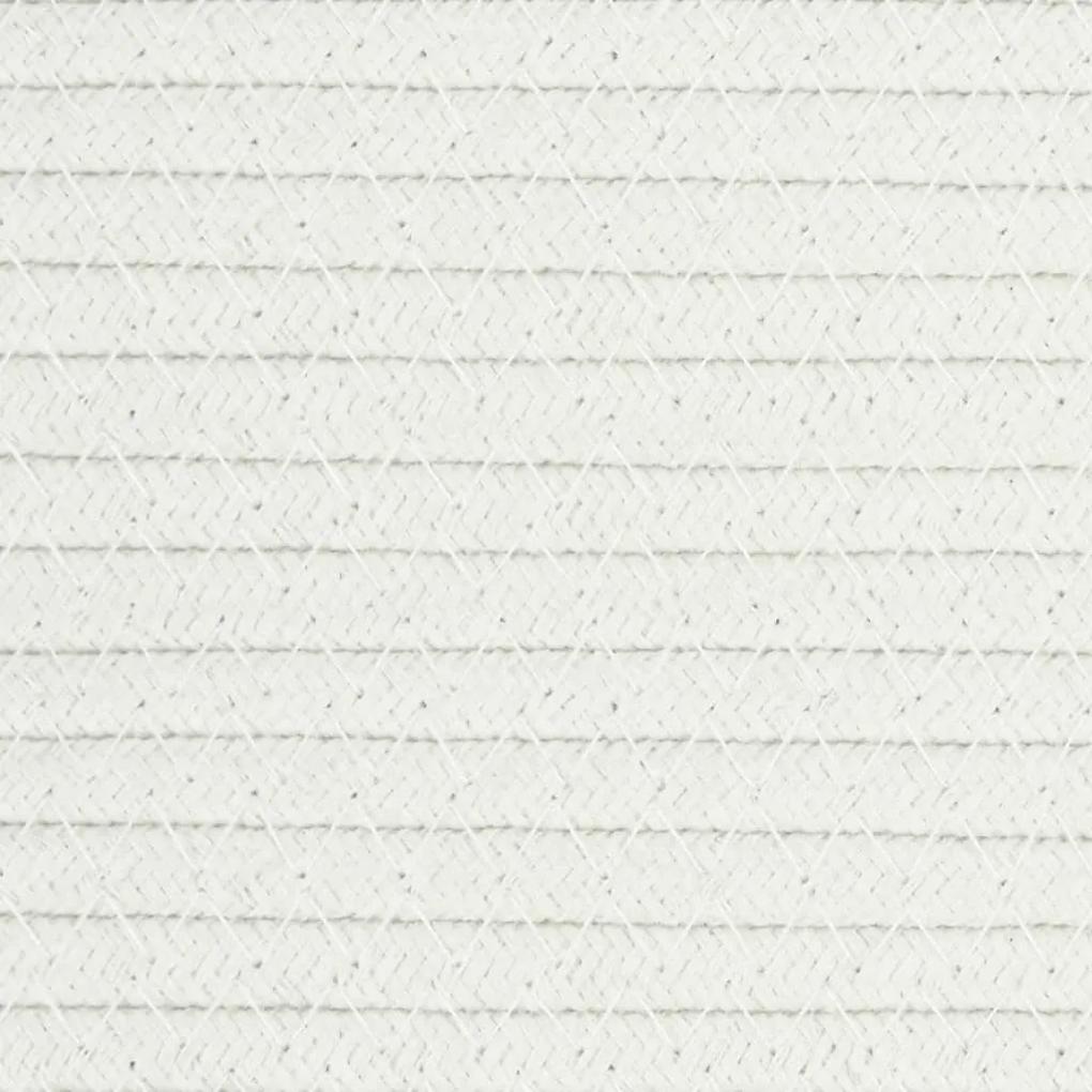 Cesto per Biancheria Grigio e Bianco Ø60x36 cm in Cotone
