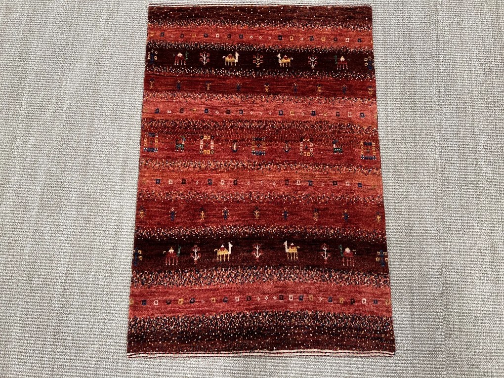 Loribaft Tappeto persiano 90x60 Rosso (Iran) Annodato A Mano