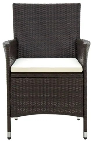 Set Mobili da Giardino 3 pz Polyrattan Marrone