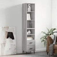 Credenza Grigio Sonoma 34,5x34x180 cm in Legno Multistrato 3189787