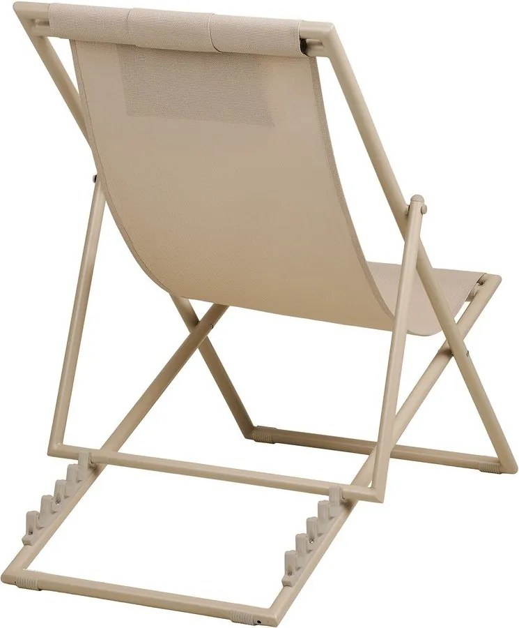 Sdraio da giardino beige in metallo regolabile/pieghevole Curtis – House Nordic