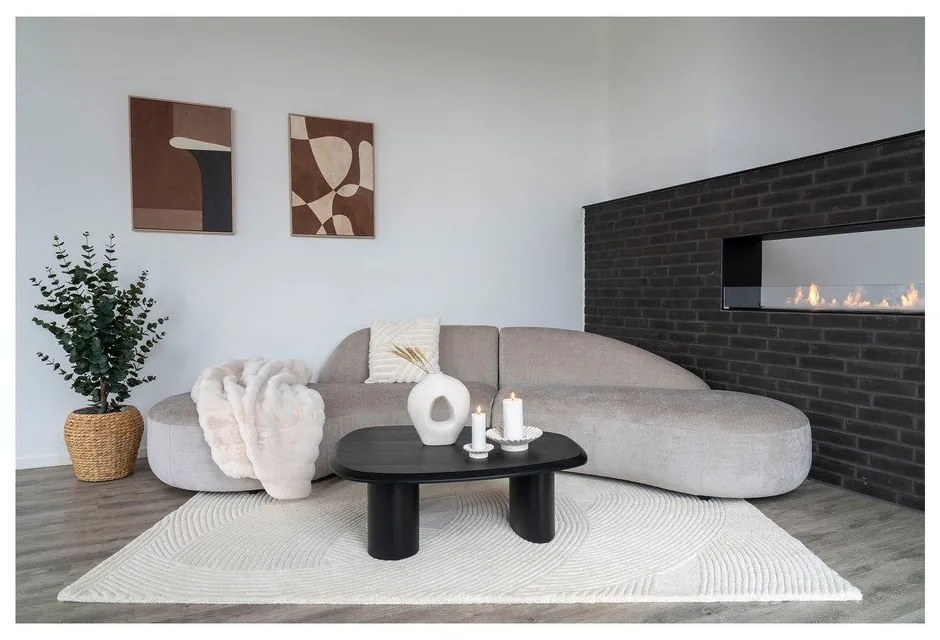 Tappeto in lana color crema tessuto a mano 160x230 cm Pune - House Nordic