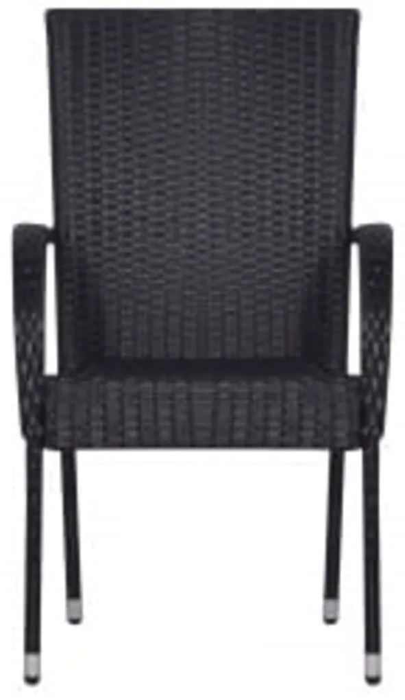 Set mobili da pranzo per giardino 3 pz nero