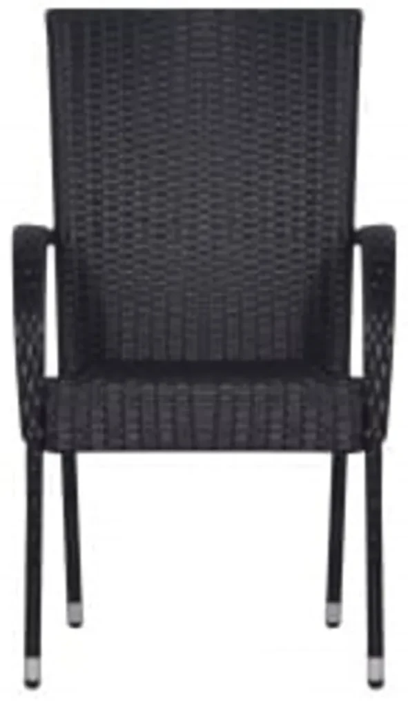 Set mobili da pranzo per giardino 3 pz nero