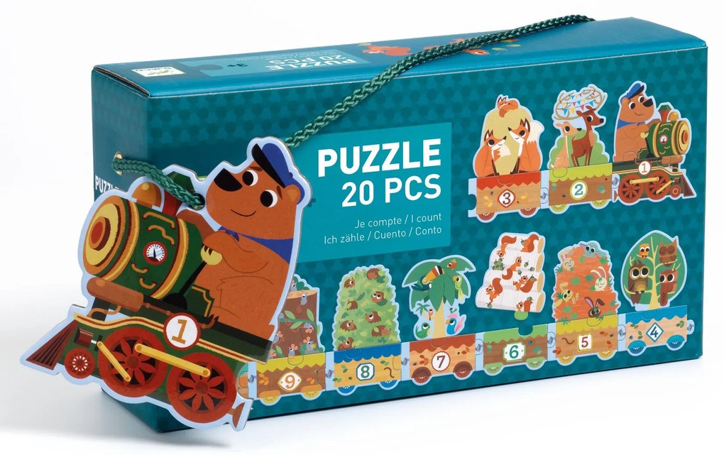 Puzzle - Imparo i numeri con animali del bosco