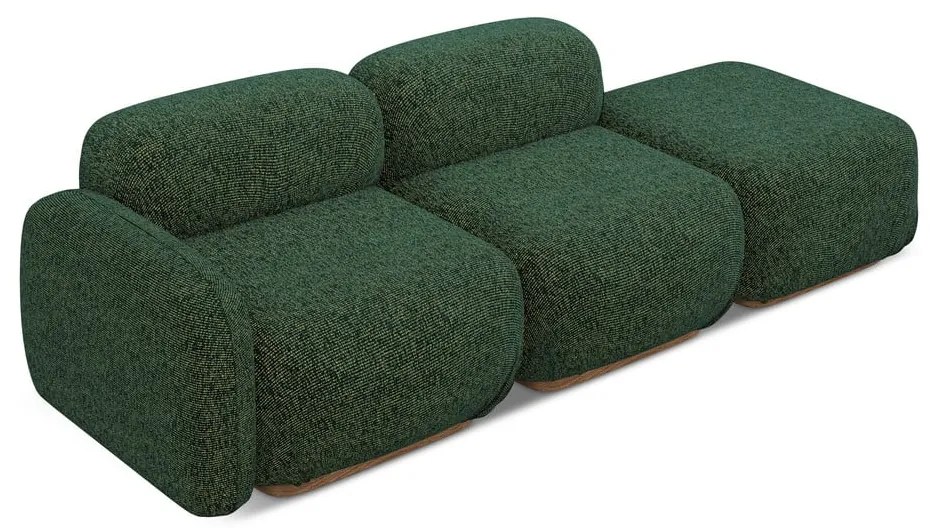 Chaise lounge componibile verde scuro (con penisola a sinistra) Ailani – Makamii