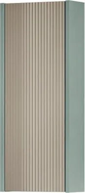 Pensile bagno Niwa cannettato laccato opaco verde timo con vetro sabbia, 1 anta P17 x L30 x H78.5 cm