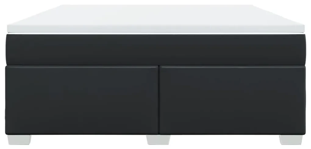 Giroletto a molle con materasso nero 180x200 cm in similpelle