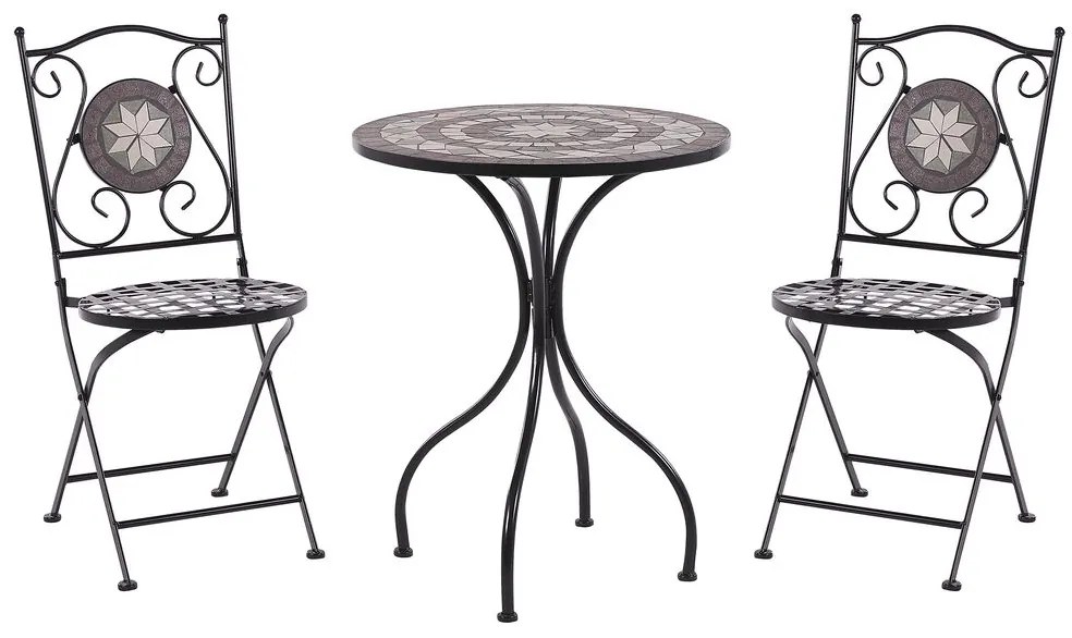 Set da giardino 2 posti in metallo nero CARIATI Beliani
