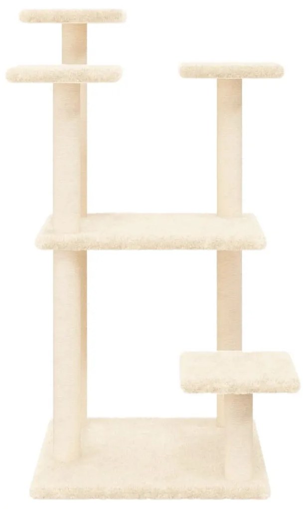 Pali tiragraffi per gatti con piattaforme crema 98,5 cm