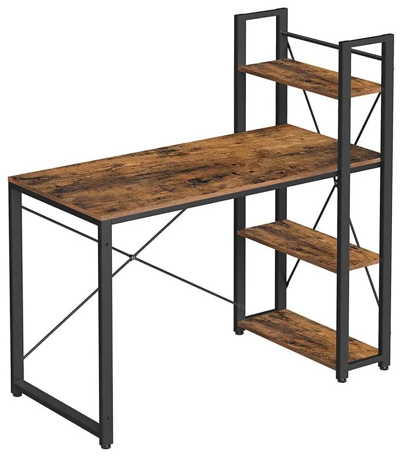 Scrivania SOLEA con ripiani marrone/nero