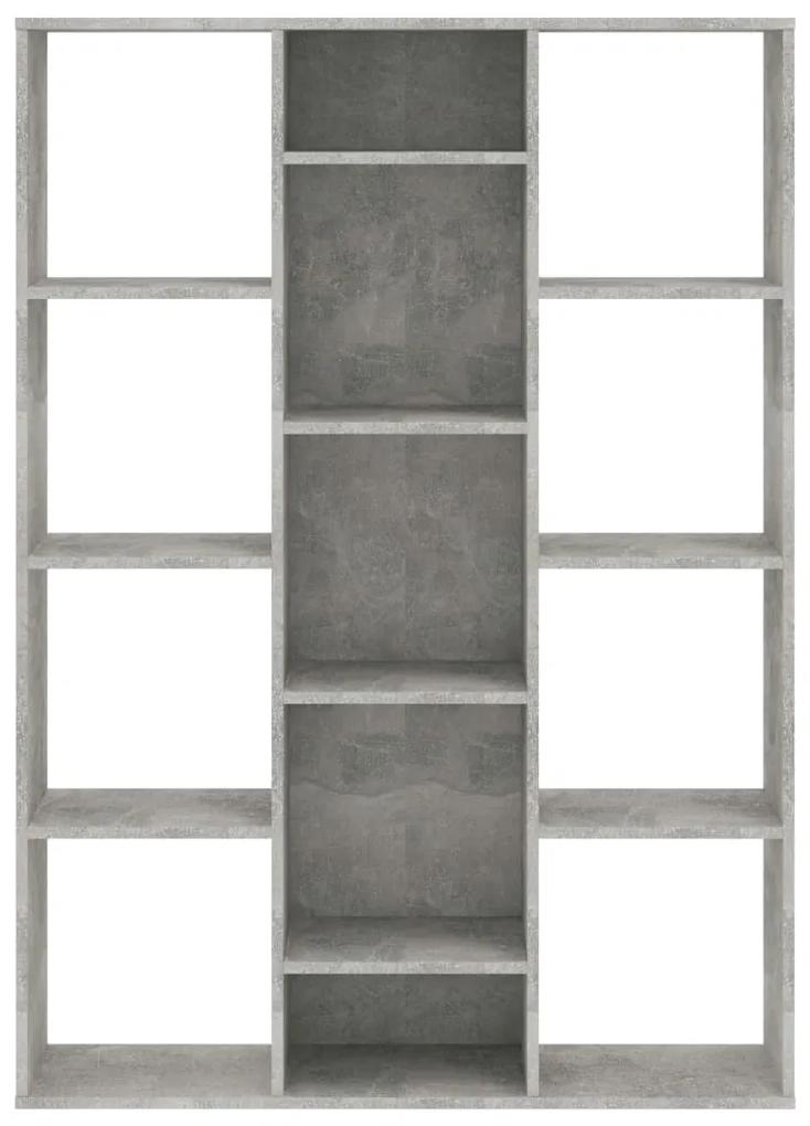 Libreria/divisorio grigio cemento 100x24x140 cm in multistrato
