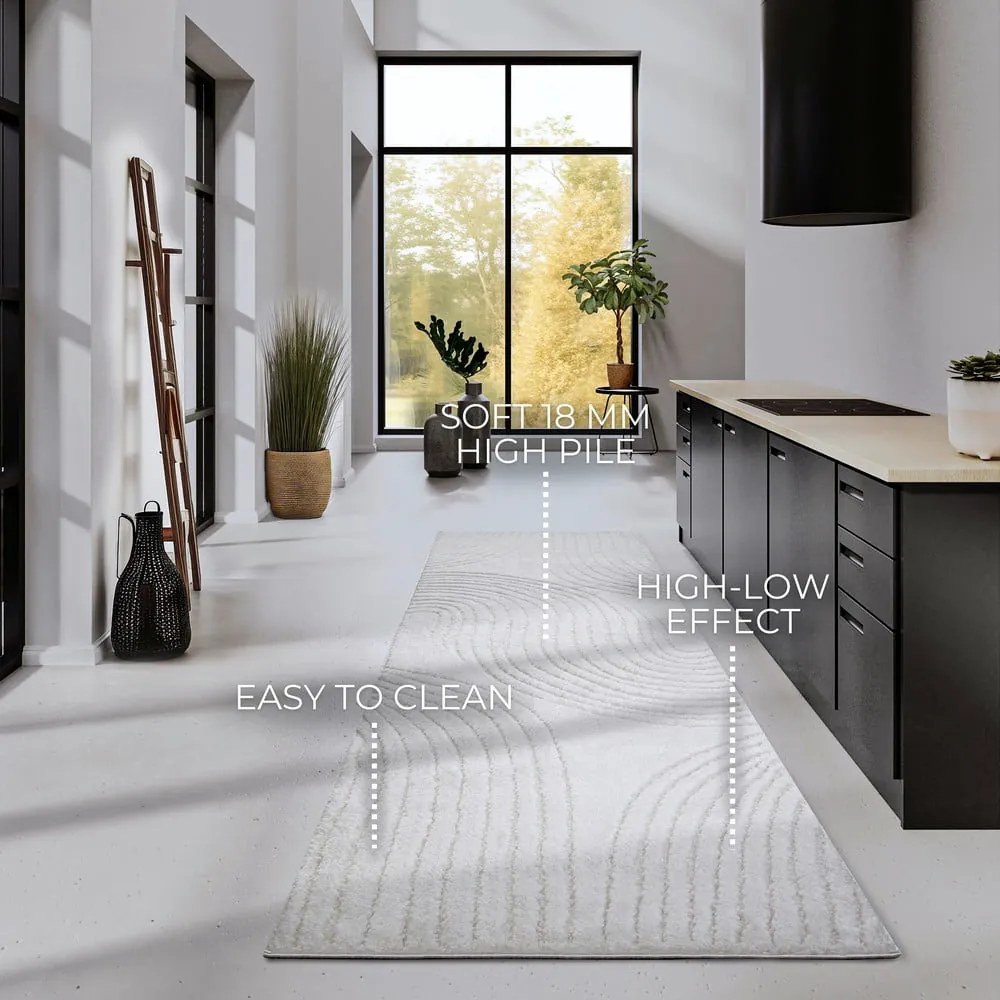 Passatoia color crema 80x240 cm Pigment Cream White - Elle Decoration