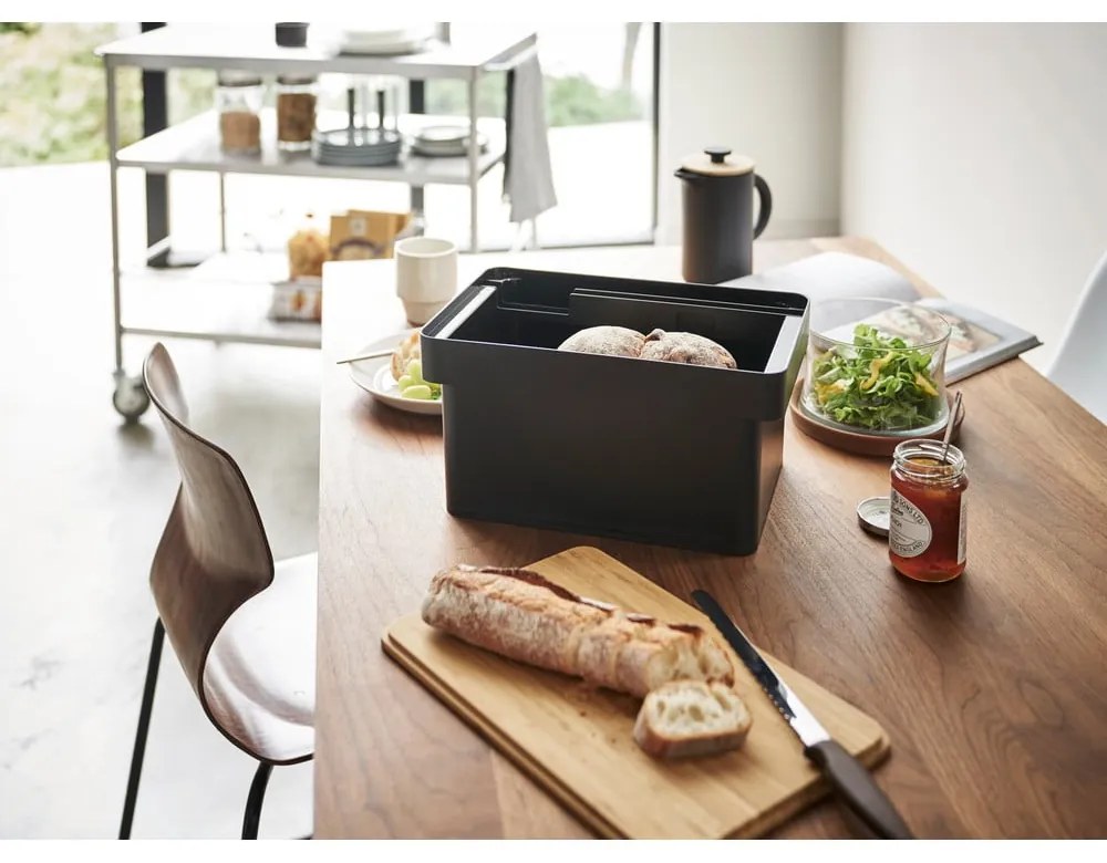 Contenitore per pane nero con coperchio in bambù Yamazaki Tower - YAMAZAKI