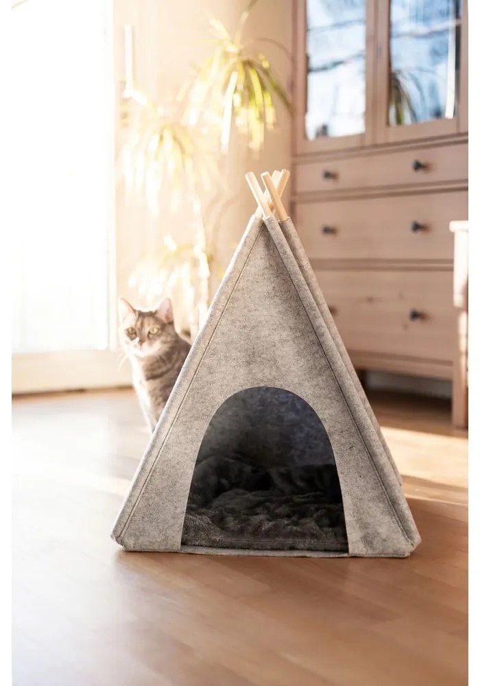 Tenda teepee grigio chiaro per animali domestici Tipi - Wenko