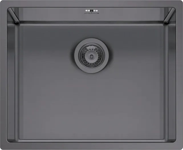 Lavello integrato 1 vasca in inox grigio PYRAMIS Astris L 40 x L 50 cm