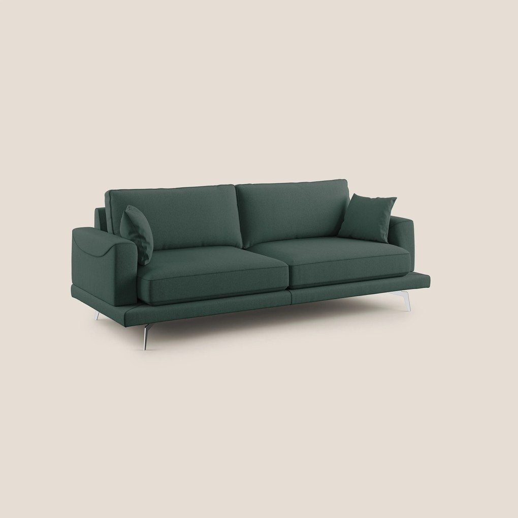 Dorian divano moderno in tessuto morbido antimacchia T05 collezione Autunno verde 178 cm